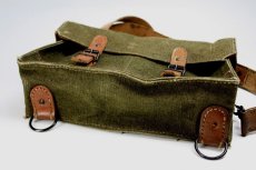 画像4: Vintage 1950's French Military Canvas and Leather ショルダーバッグ/フランス 【未使用】 (4)