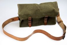 画像1: Vintage 1950's French Military Canvas and Leather ショルダーバッグ/フランス 【未使用】 (1)