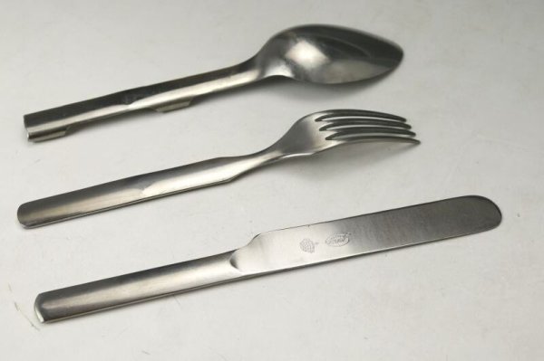 スウェーデン軍、スプーンフォークナイフのカトラリー3点セット - 北欧