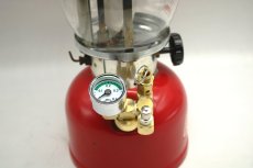 画像1: コールマン 200A  圧力計＆ポンプアダプター＆エア抜きバルブ＆注油口キャップ 4点セット (三刀流) 横型 /Coleman  (1)