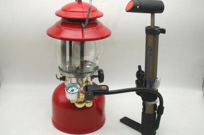 画像1: コールマン 200A  圧力計＆ポンプアダプター＆エア抜きバルブ＆注油口キャップ 4点セット (三刀流) 横型 /Coleman 