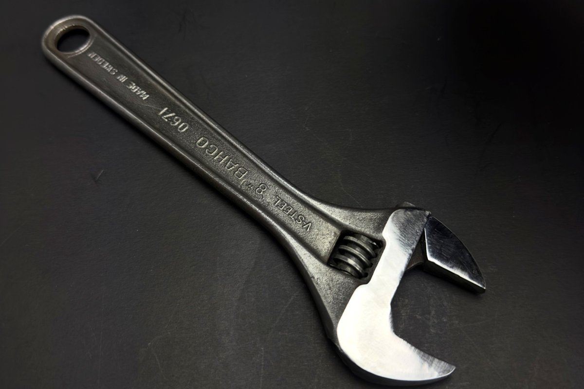 画像5: BAHCO 8& No.0671 バーコ ヴィンテージ モンキー レンチ 鍛造鋼 鏡面仕上げ 1969-1983 (5)