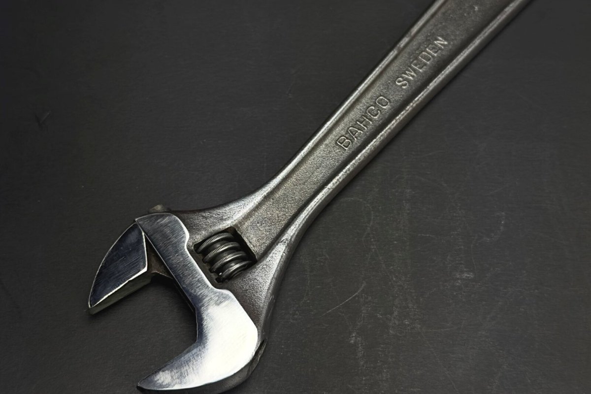 画像6: BAHCO 8& No.0671 バーコ ヴィンテージ モンキー レンチ 鍛造鋼 鏡面仕上げ 1969-1983 (6)