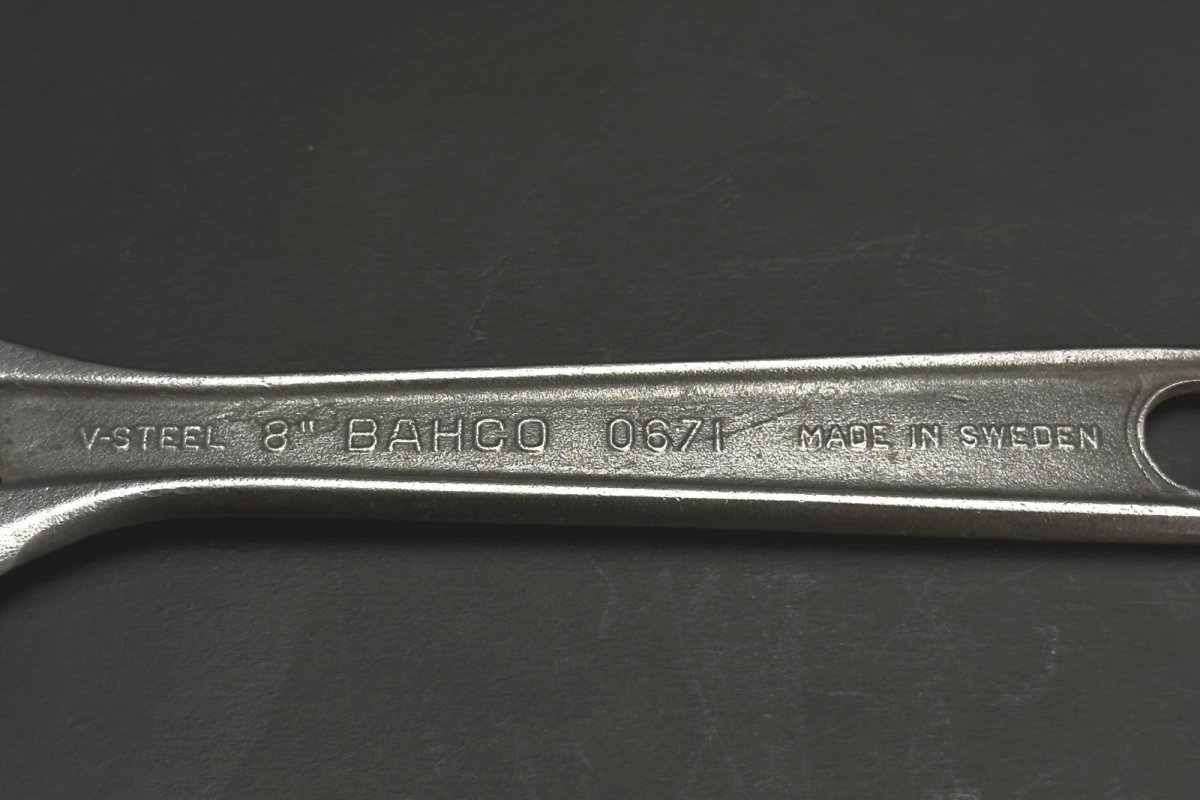 画像3: BAHCO 8& No.0671 バーコ ヴィンテージ モンキー レンチ 鍛造鋼 鏡面仕上げ 1969-1983 (3)