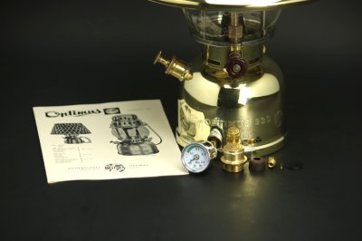 画像3: Optimus 930 Gold Sweden /オプティマス ランタン 【フード/真鍮ノズル/圧力計/他パーツ付】