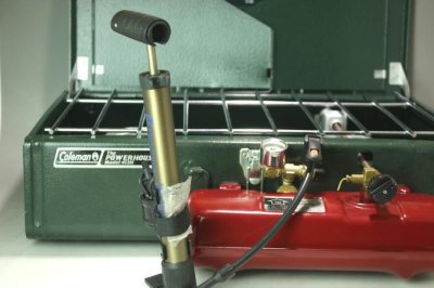 画像1: コールマン 413,414,425 圧力計付き注油口キャップ&ポンプアダプター 3点セット(二刀流) /【送料無料】Coleman