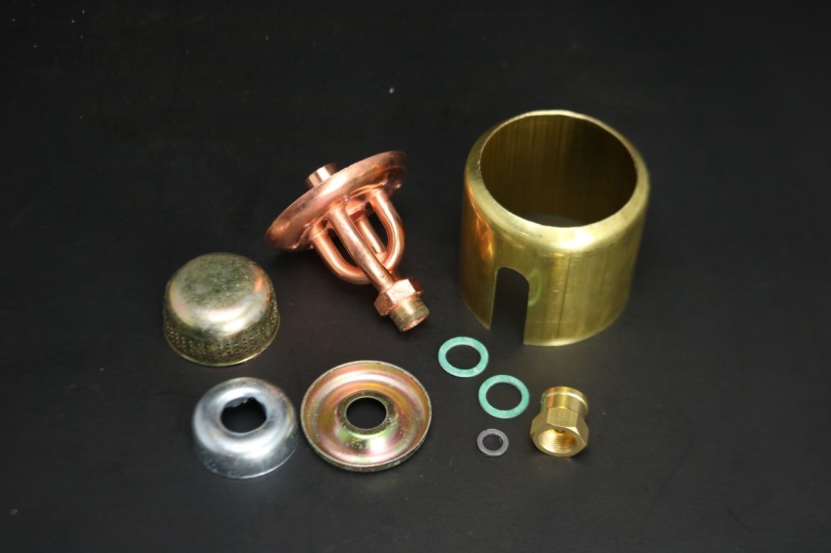 画像1: サイレントバーナーヘッド+風防 パーツ全9点セット (ショートタイプ) /Silent burner head & Parts 8set (1)